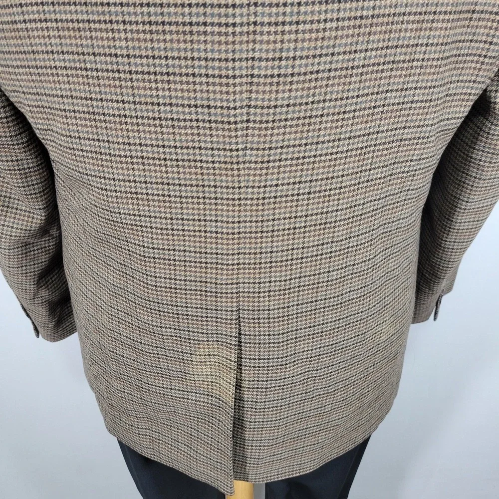 Lauren Ralph Lauren‎ Men's Sport Coat Blazer Two Button Brown Houndstooth